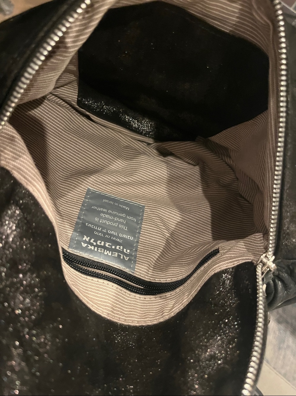 ALEMBIKA On The Go Leather Shimmer Sling Crossbody Bag - Picture 14 of 16